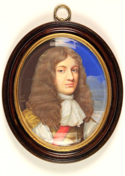 ジョン・エガートン卿と伝承される紳士（水彩・ベラム 作： Thomas Flatman