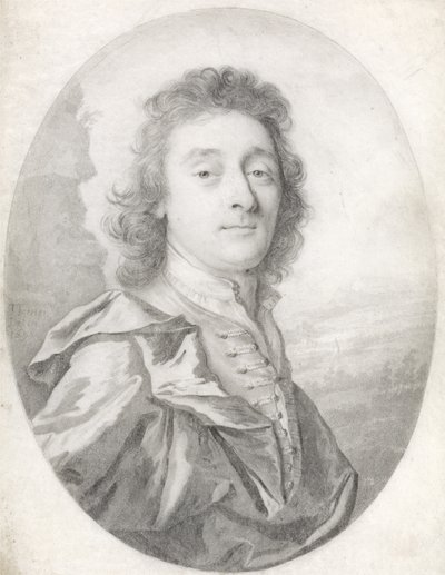 男の肖像、1699年（ベラムの黒い鉛） 作： Thomas Forster