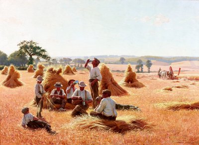 休憩する収穫機、1898 作： Thomas Frederick Mason Sheard