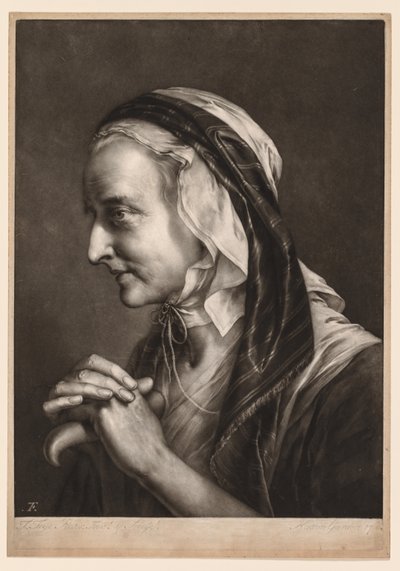 ライフサイズのヘッドの最初のシリーズ：ミセスフライ、1760年。 作： Thomas Frye