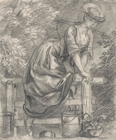 かまちを登るミルクメイド 作： Thomas Gainsborough