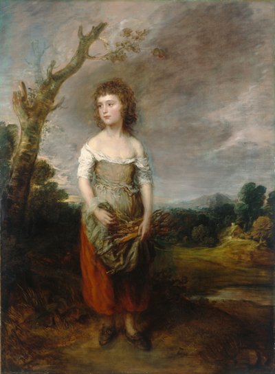 森の中でホモを集める農民の娘 作： Thomas Gainsborough