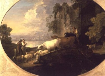 橋を渡る牛 作： Thomas Gainsborough