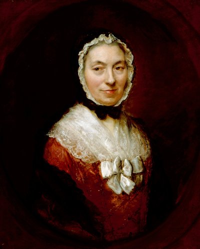 レディー・イン・ア・モブ・キャップ（キャンバスに油彩） 作： Thomas Gainsborough