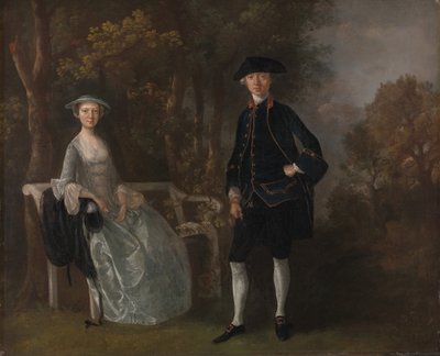 1745年から1746年の間、サフォーク州ヒントルシャム・ホールのレディ・ロイドと息子のリチャード・サヴェージ・ロイド。 作： Thomas Gainsborough