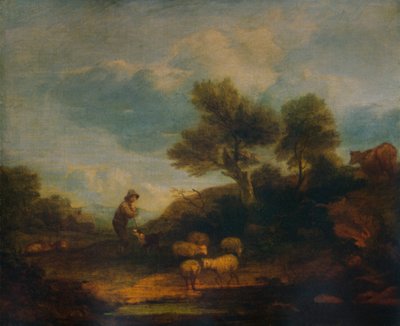 羊のいる風景、18世紀、1935年 作： Thomas Gainsborough