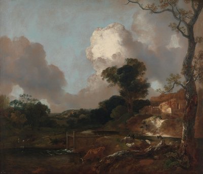 Paisagem com Córrego e Açude 作： Thomas Gainsborough