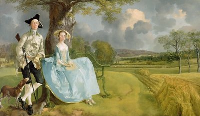 アンドリュース夫妻、c.1748-9（帆布に油彩） 作： Thomas Gainsborough