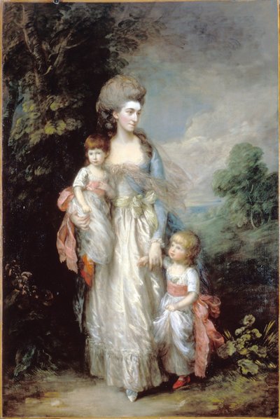 エリザベス・ムーディ夫人と息子のサミュエル、トーマス 作： Thomas Gainsborough