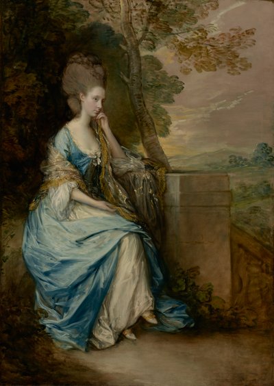 アンの肖像、チェスターフィールド伯爵夫人、1777-8年（canvas0の油彩） 作： Thomas Gainsborough