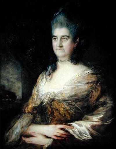 エリザベス・チャドレー（1720-88）とされる女性の肖像（油彩・パネル 作： Thomas Gainsborough