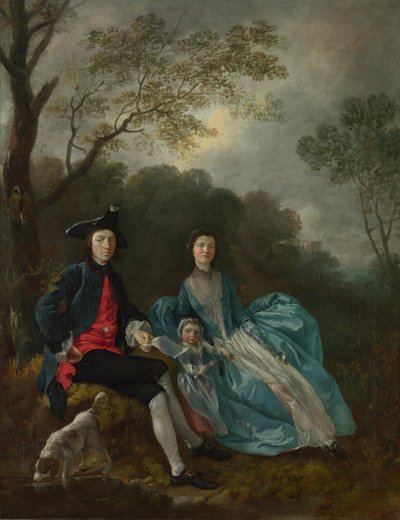 妻と娘と画家の肖像 作： Thomas Gainsborough