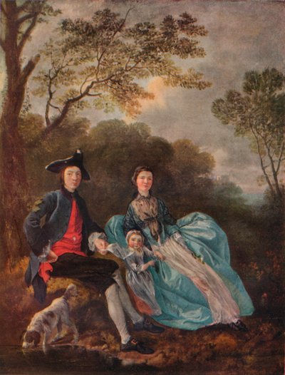 妻と娘、c1748とアーティストの肖像 作： Thomas Gainsborough