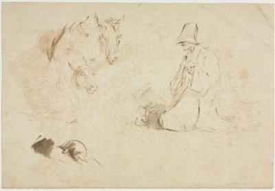 スケッチ: 人物と動物 作： Thomas Gainsborough