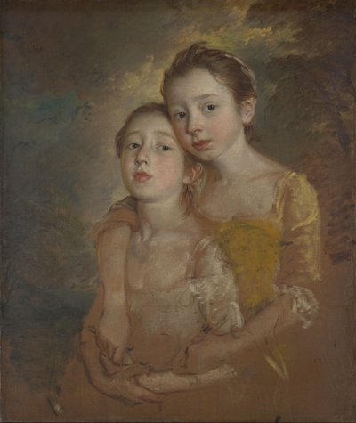 猫と一緒の画家の娘、c.1760-1（キャンバスに油彩） 作： Thomas Gainsborough