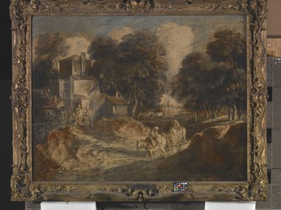 Wooded Landscape With Mounted Peasants (ink, lead white, and gouache on paper mounted on canvas)   1456159   ja       japanese Successfully Translated  Original: Mask Translat: Mask 1460290 ja japanese Successfully Translated Original: Portrait of an unkno 作： Thomas Gainsborough