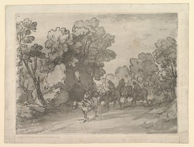 ライダーとの森の風景、1797年8月1日。 作： Thomas Gainsborough