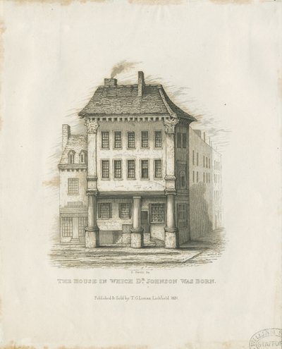 リッチフィールド-ジョンソン博士の出生地：彫刻（ビネット）、nd [c 1831]（印刷） 作： Thomas George Lomax