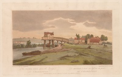 パリで最も美しい20のビューの選択：橋の上の水車小屋... 1803 作： Thomas Girtin