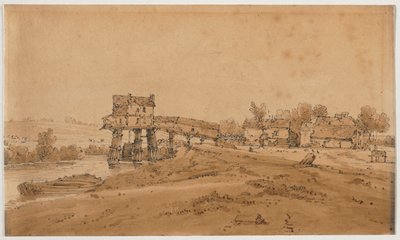 パリで最も美しい景色の 20 の選択: シャラントン橋の上の水車小屋 作： Thomas Girtin