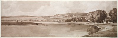 パリで最も美しい20の景色のセレクション：ベルビューとポンドセーヴの景色、1802年 作： Thomas Girtin