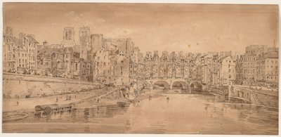 パリで最も美しい景色の 20 の選択: ポン ヌフから撮影したポン サン ミッシェルの眺め 作： Thomas Girtin
