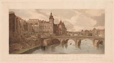 パリで最も美しい20の景色のセレクション：ポンオーチェンジの景色、1803年。 作： Thomas Girtin
