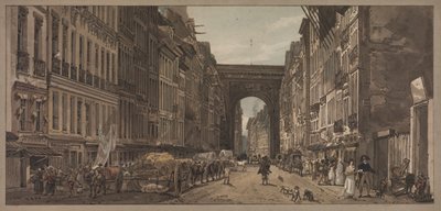 パリで最も美しい20の景色のセレクション：聖デニスの門の景色...、1803 作： Thomas Girtin