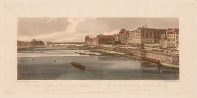 パリで最も美しい20の景色のセレクション：ルーヴル美術館と橋の眺め、1802年。 作： Thomas Girtin