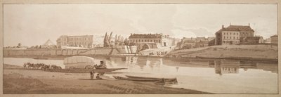 パリで最も絵になる20の景色のセレクション：セーヌ河岸の宮殿とショイジ村の眺め 作： Thomas Girtin