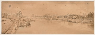 パリで最も美しい景色の 20 の選択: チュイルリーと橋の眺めとコンコルド橋からの眺め 作： Thomas Girtin