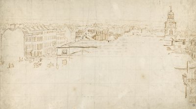 Eidometropolisのスケッチ、c.1801（紙にインク） 作： Thomas Girtin