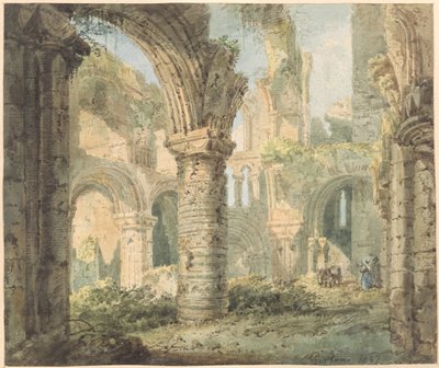 セントカスバートの聖なる島、1797年（テクスチャ紙に鉛筆でトイレ） 作： Thomas Girtin
