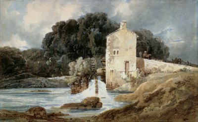 アビーミル、ナレスボロ、1801年頃（簀の紙にグラファイトの上にボディカラーを描いた水彩画） 作： Thomas Girtin