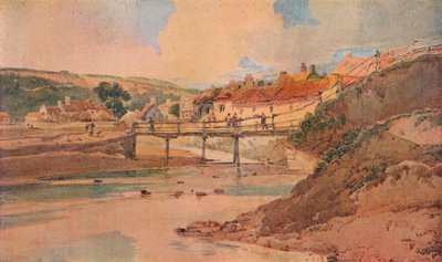 古い木造橋、c1800 作： Thomas Girtin
