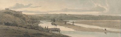 O Waterworks em Marly e St. Germain-en-Laye visto à distância 作： Thomas Girtin