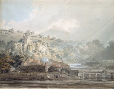 チェプストウの眺め、モンマスシャー、1791～1792年頃 作： Thomas Girtin