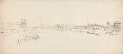 コンコルド橋から見たチュイルリーと橋の眺め 作： Thomas Girtin