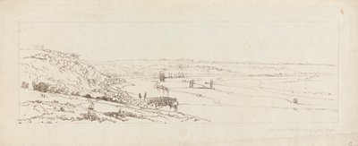 マルリーの水道と遠くに見えるサン ジェルマン アン レーの眺め 作： Thomas Girtin