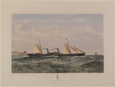 グラスゴーとベルファストのロイヤルメール蒸気船「ジラフ 作： Thomas Goldsworth Dutton