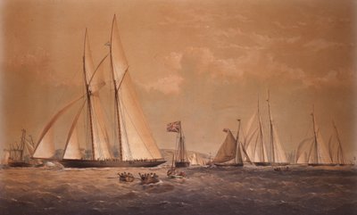 カンブリアがアングロアメリカンヨットレースで優勝、1868年 作： Thomas Goldsworth Dutton