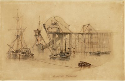 ウォールセンドに落ちる（紙に水彩） 作： Thomas H. Hair