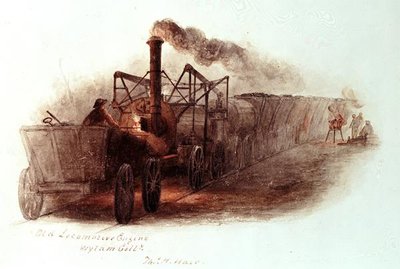 Wylam Collieryの古い機関車エンジン 作： Thomas H. Hair