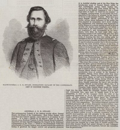 北バージニア南軍の騎兵隊を指揮するJEBスチュアート少将 作： Thomas Harrington Wilson