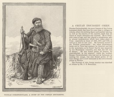 ニコラ・クリストドゥラキ、クレタ島反乱軍の首長 作： Thomas Harrington Wilson