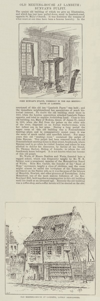 バニヤンの説教壇、ランベスの古い集会所 作： Thomas Harrington Wilson