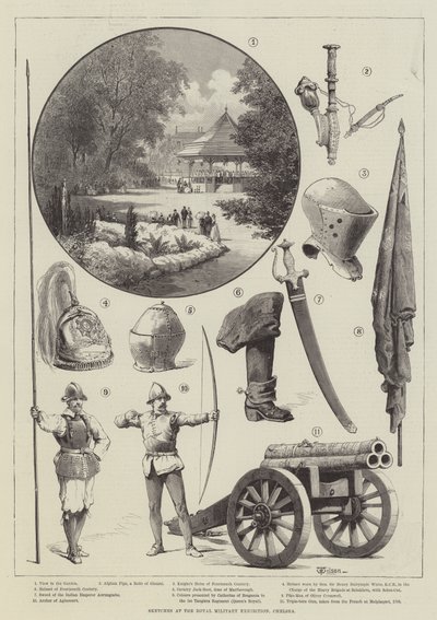 チェルシー王立軍事展示会でのスケッチ 作： Thomas Harrington Wilson