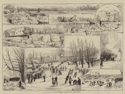 フロスト後期のテムズ川のスケッチ 作： Thomas Harrington Wilson