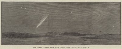 10月1日午前4時30分、ティムサ湖のHMSオリオンから見た彗星 作： Thomas Harrington Wilson
