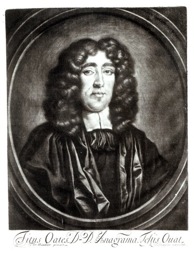 R.トンプソンによって刻まれたタイタスオーツ（1649-1705）の肖像 作： Thomas Hawker